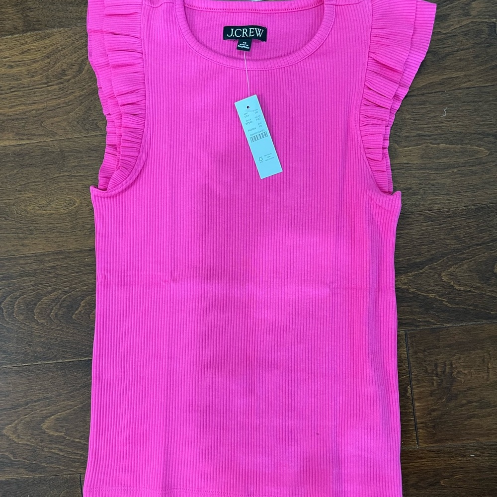 J.crew vintage rib ruffle-sleeve shirt